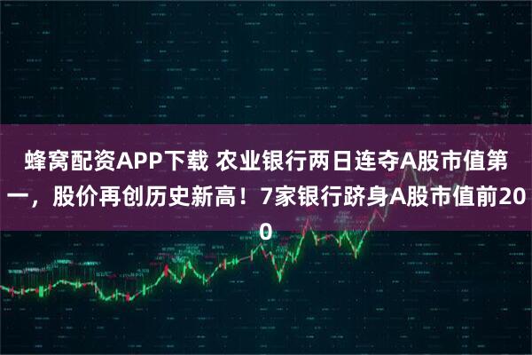 蜂窝配资APP下载 农业银行两日连夺A股市值第一，股价再创历史新高！7家银行跻身A股市值前20
